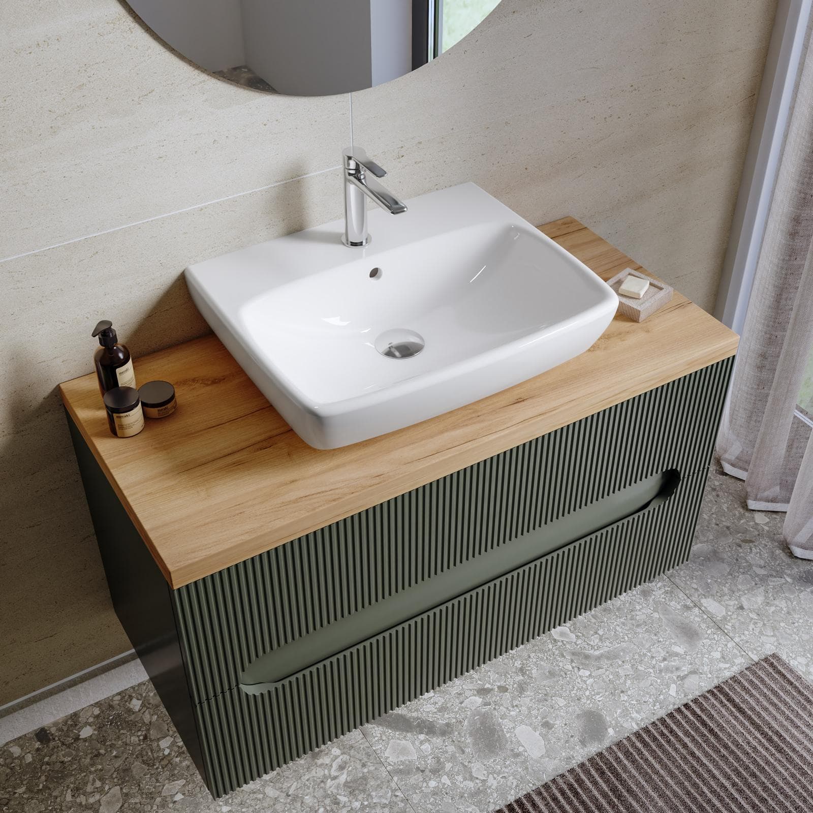 Lavabo sospeso 55 cm ceramica Serie Selnova Square - Geberit