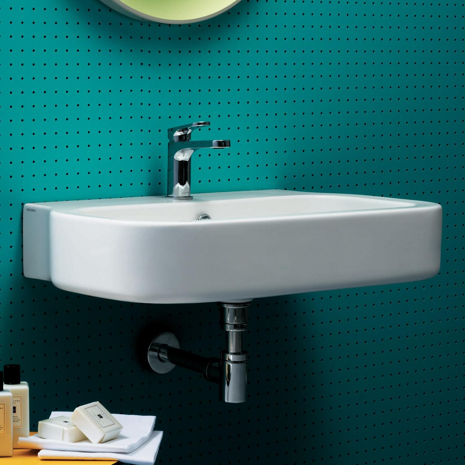 Lavabo sospeso Azzurra Ceramica 75 cm installabile in appoggio su piano - Glaze