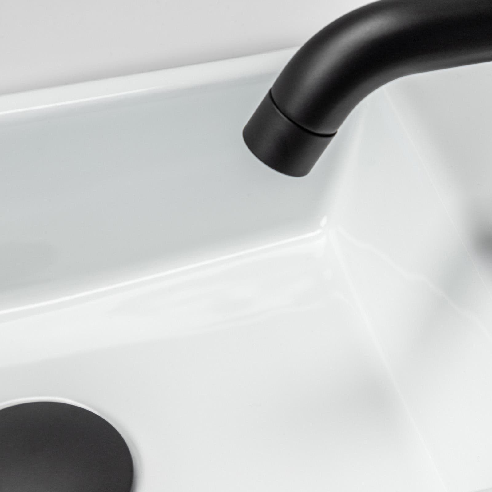 Lavabo sospeso in ceramica rettangolare 41 cm foro dx bianco