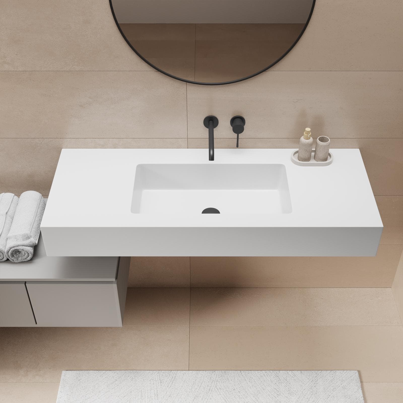 Lavabo 120X46 cm bianco opaco - Agua