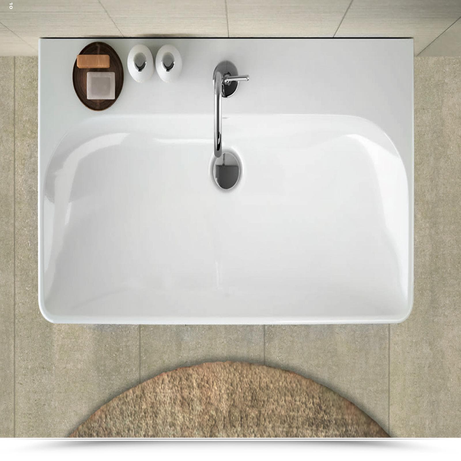 Lavabo sospeso o da appoggio 75 cm ceramica Serie Smyle Square - Geberit