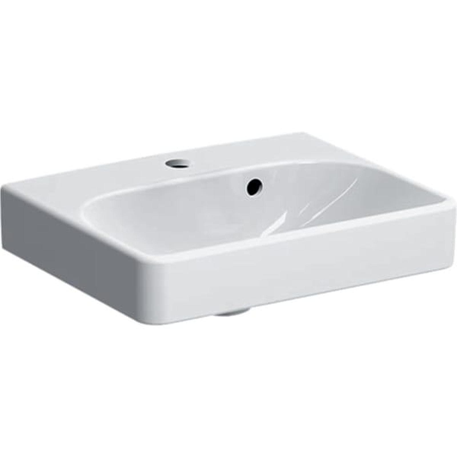 Lavamani sospeso o da appoggio 45 cm ceramica Serie Smyle Square - Geberit