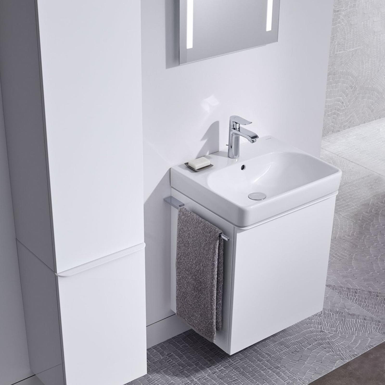 Lavamani sospeso o da appoggio 50 cm ceramica Serie Smyle Square - Geberit