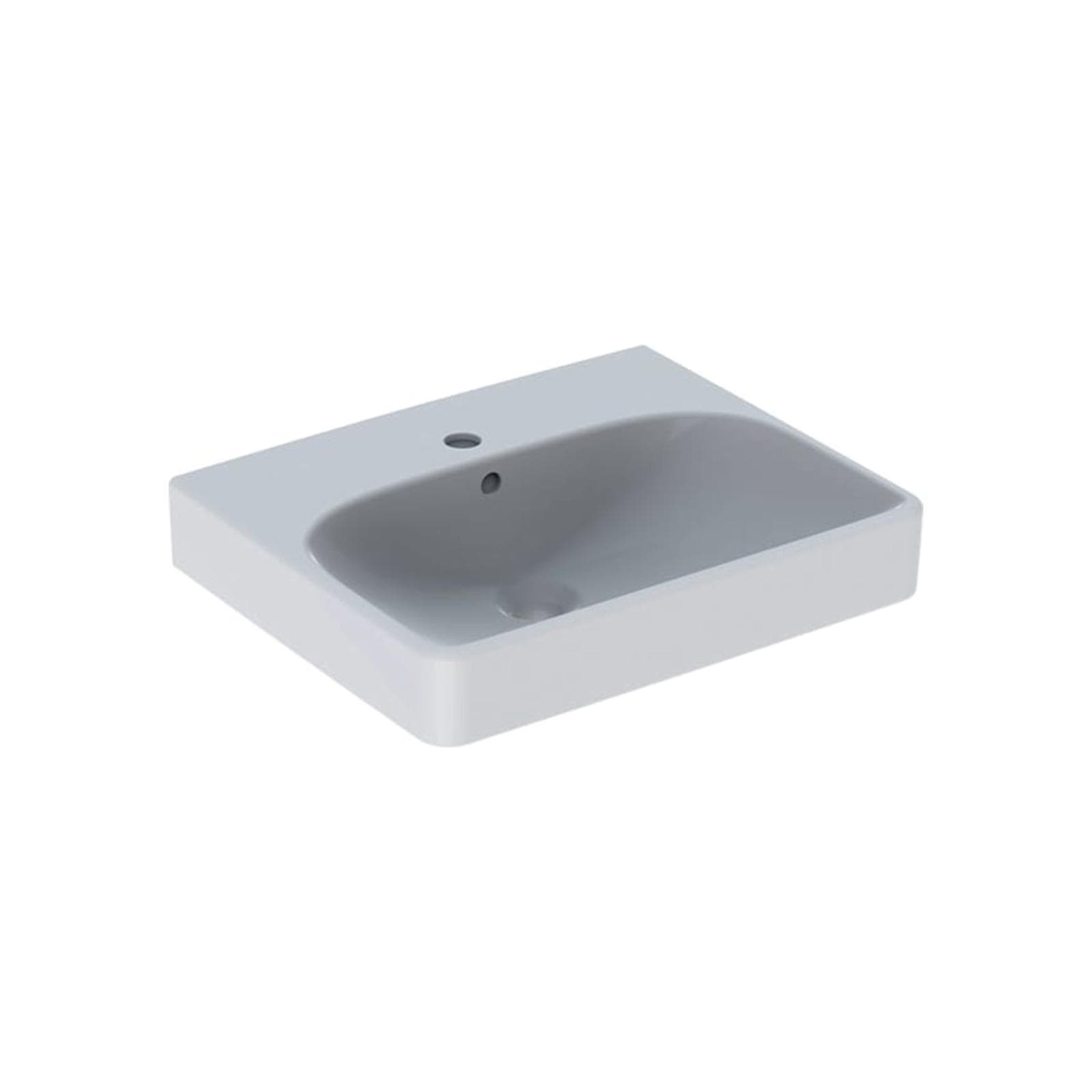 Lavamani sospeso o da appoggio 50 cm ceramica Serie Smyle Square - Geberit