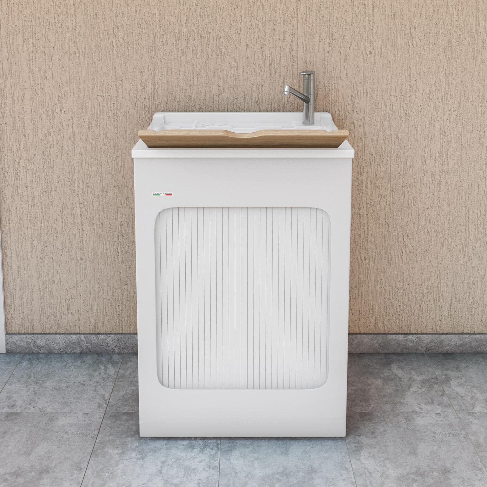 Lavatoio contenitore Lavacril di Colavene 60x50x87h cm con serranda laterale a scomparsa