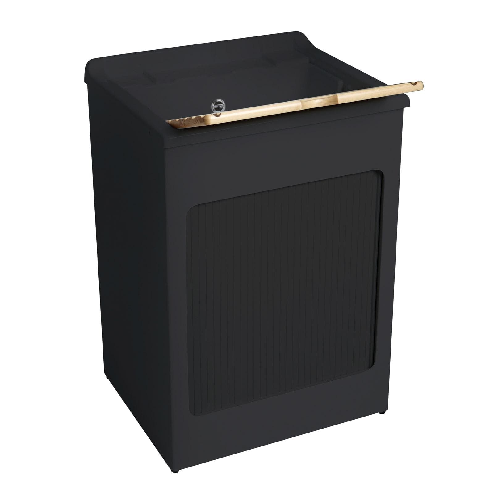 Lavatoio nero Lavacril di Colavene 60x50 cm con serrandina e tavola in legno inclusa