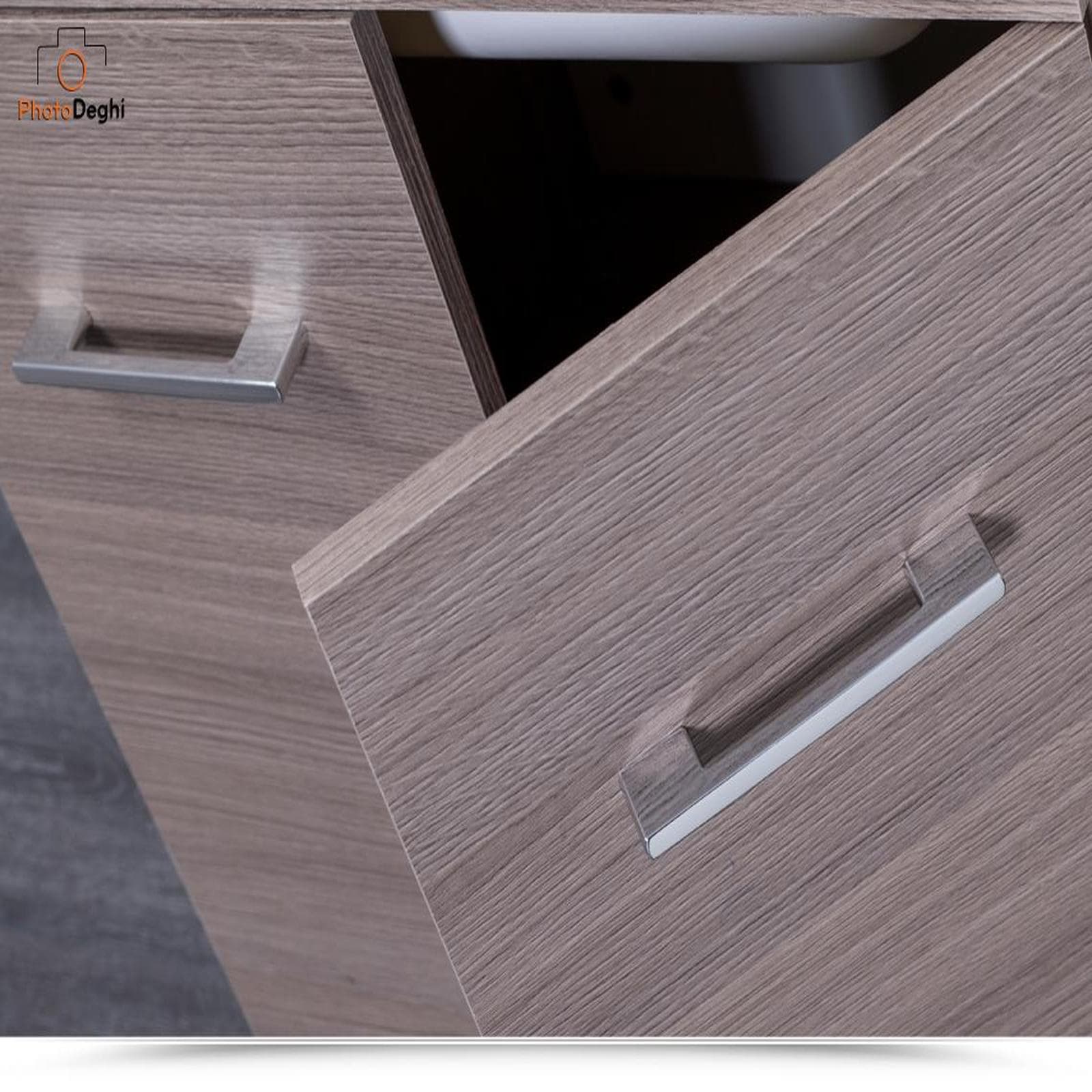 Lavatoio resina 2 ante 50x50cm in legno finitura rovere tabacco e asse lavapanni