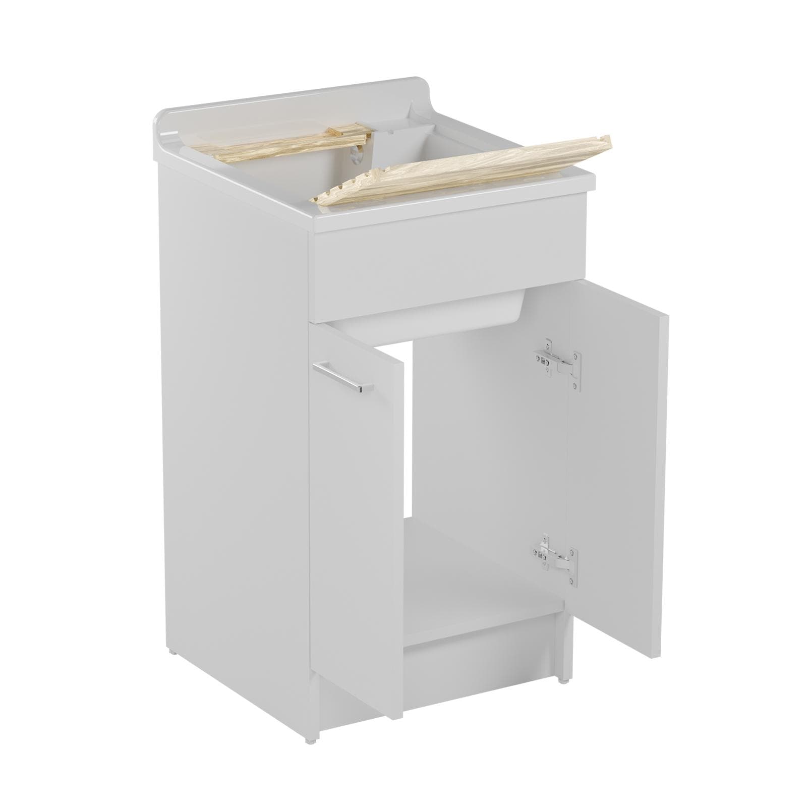 Lavatoio Swash Colavene 50x50x86h cm con asse lavapanni bianco opaco