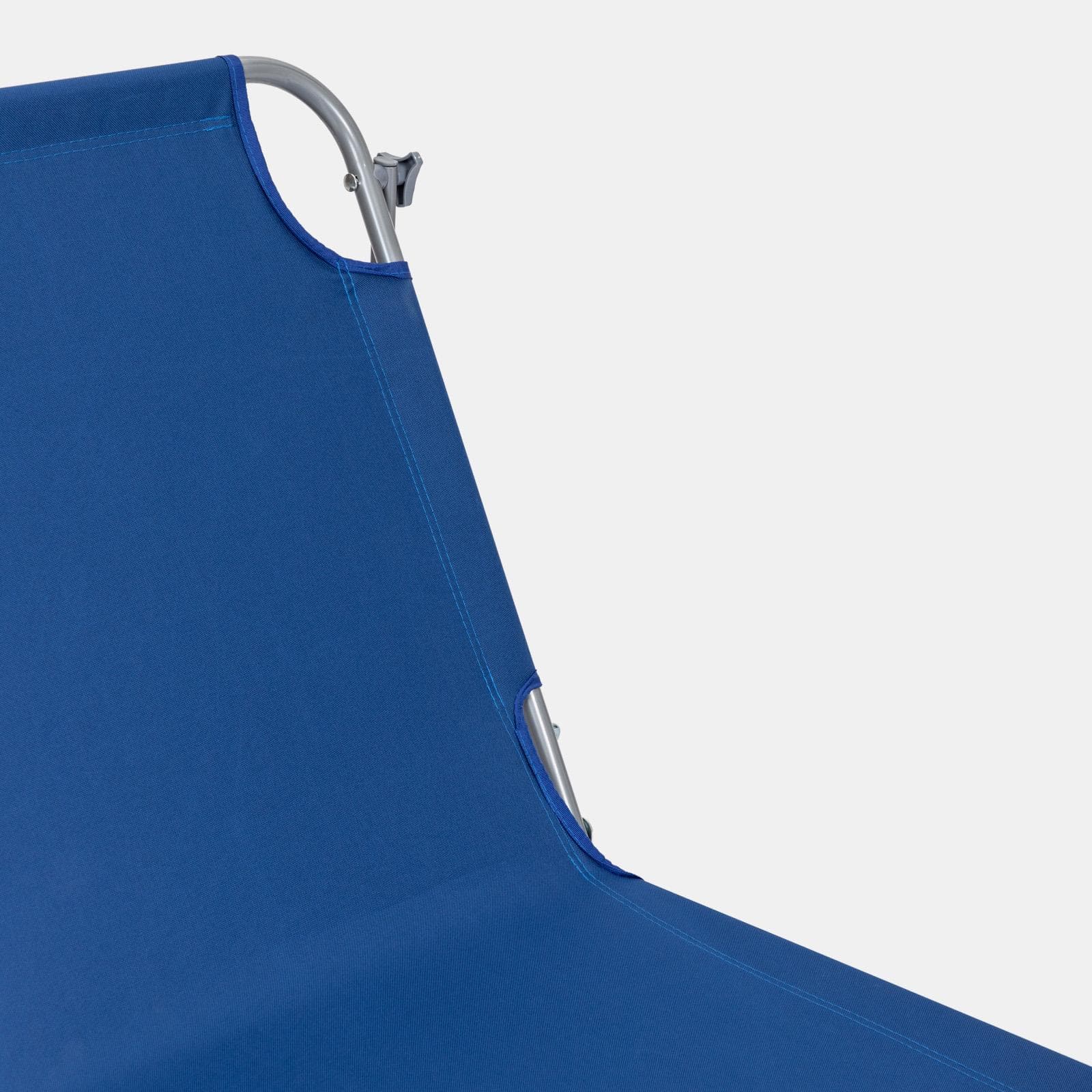 Lettino pieghevole con tettuccio in acciaio e tessuto blu - Oxford