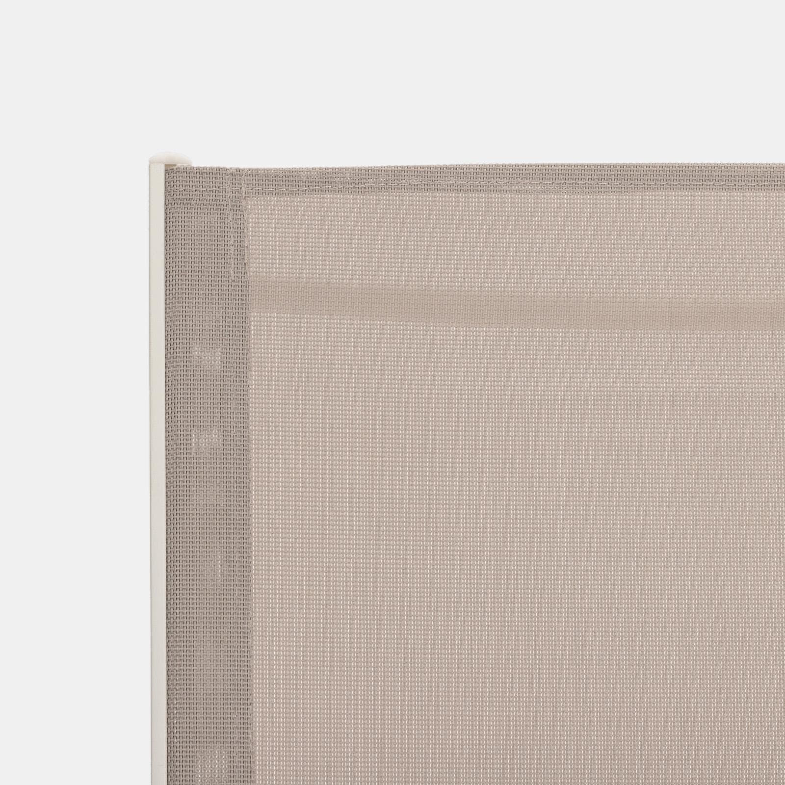 Lettino prendisole 2 posti con schienale reclinabile in alluminio bianco e cuscino grigio chiaro - Elitian