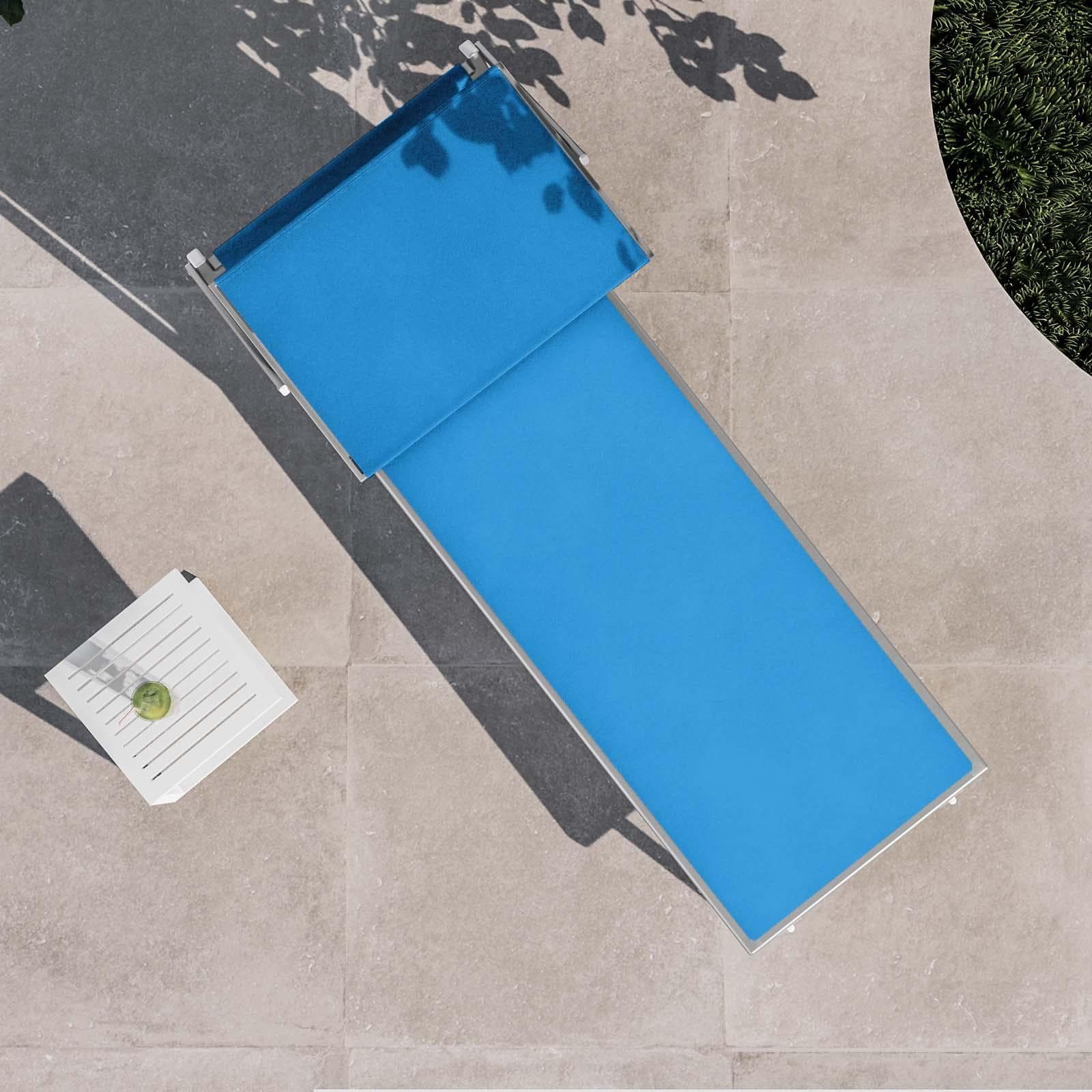 Lettino prendisole reclinabile in alluminio blu chiaro con tettuccio - Aloha