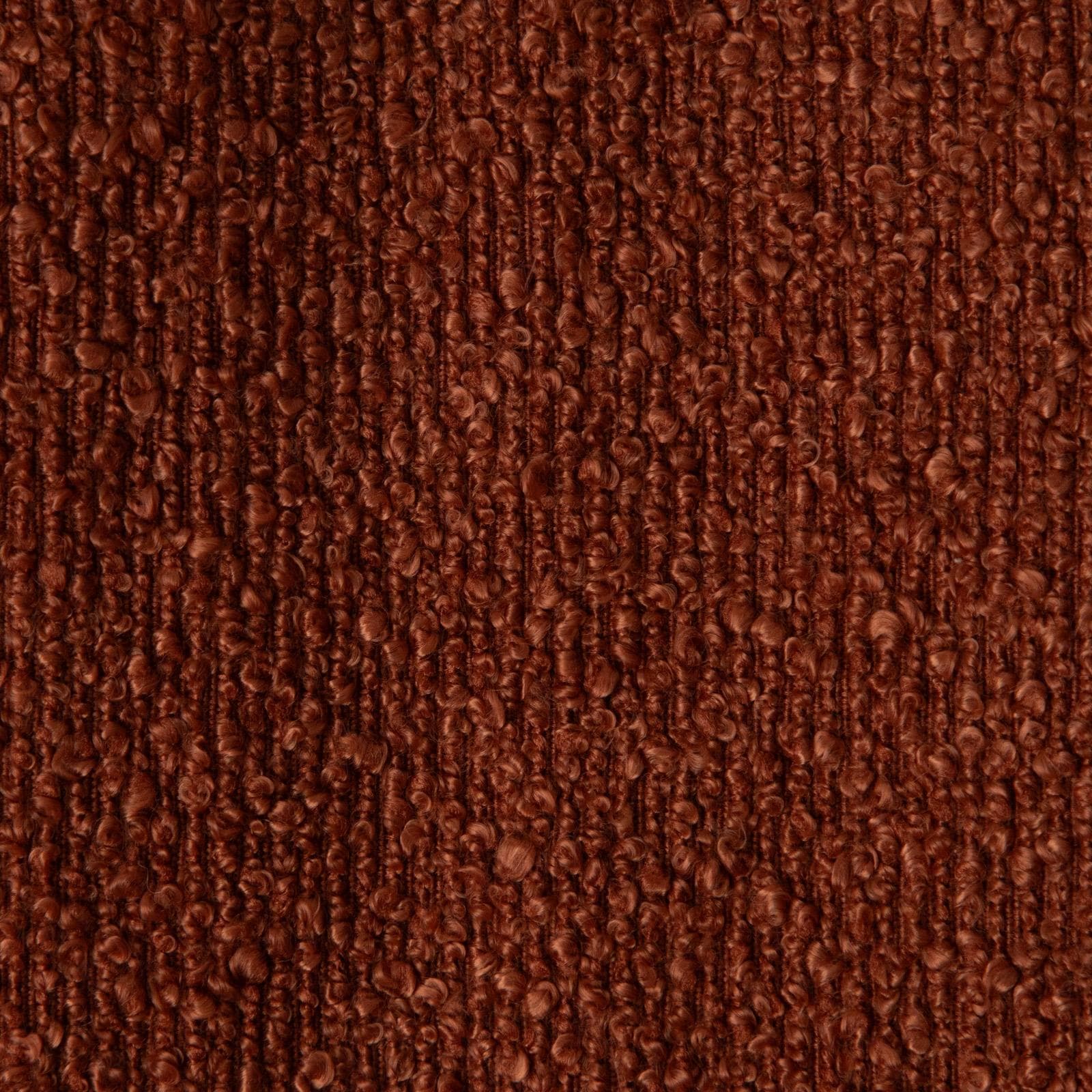 Letto matrimoniale 160x190 cm in tessuto bouclé ruggine con contenitore - Bradley