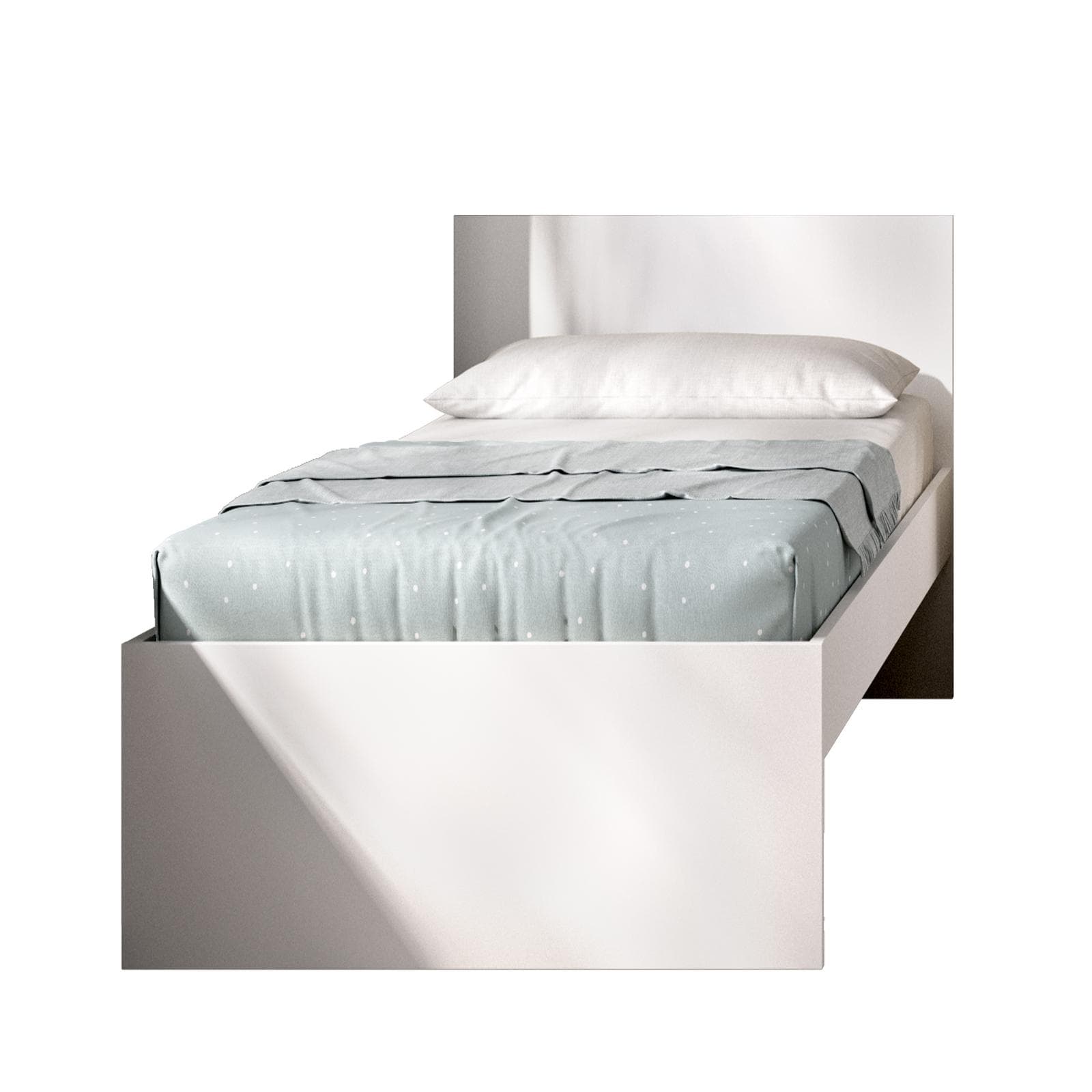 Letto singolo 90x190 cm in legno bianco con testata - Thera