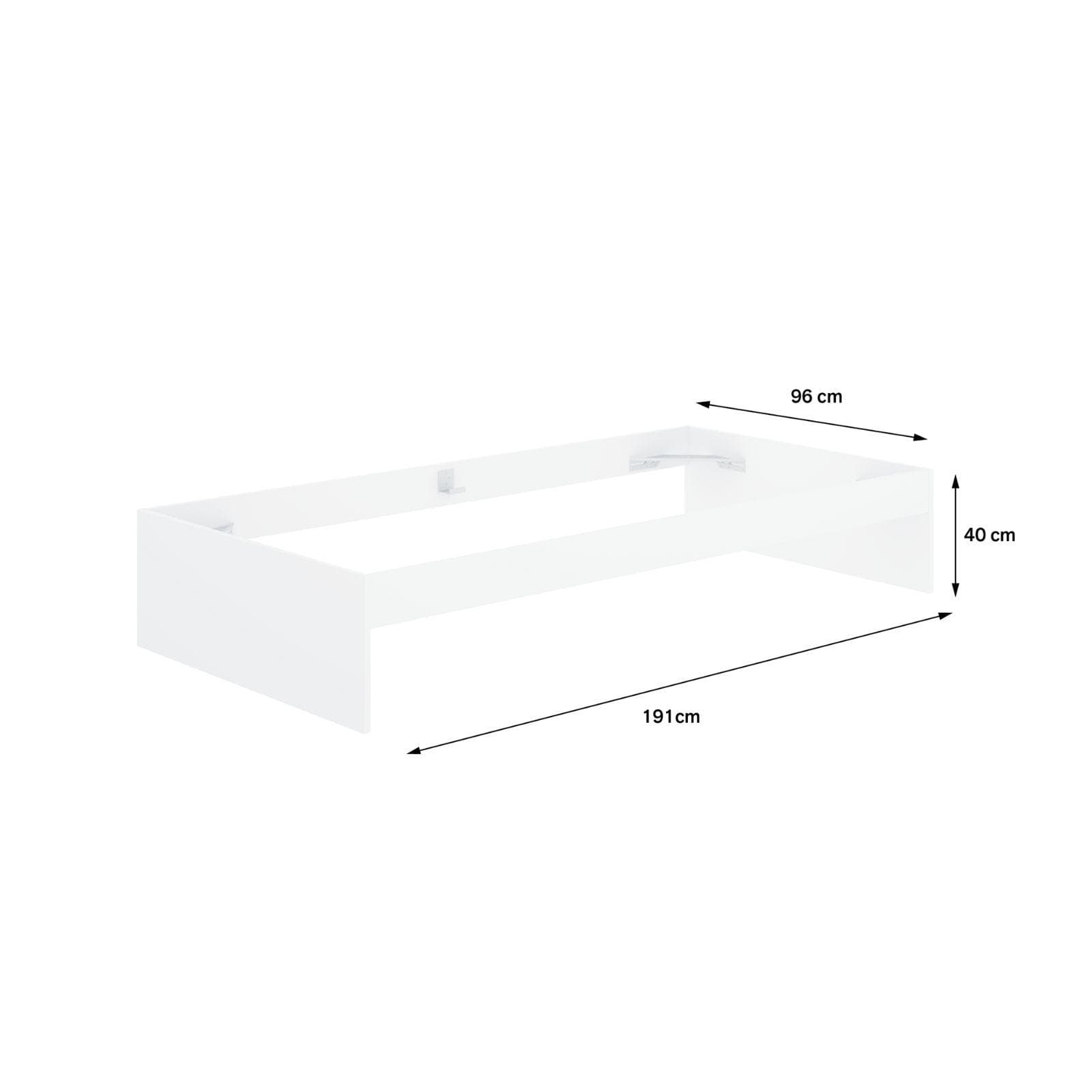 Letto singolo sommier 90x190 cm bianco in legno - Novak