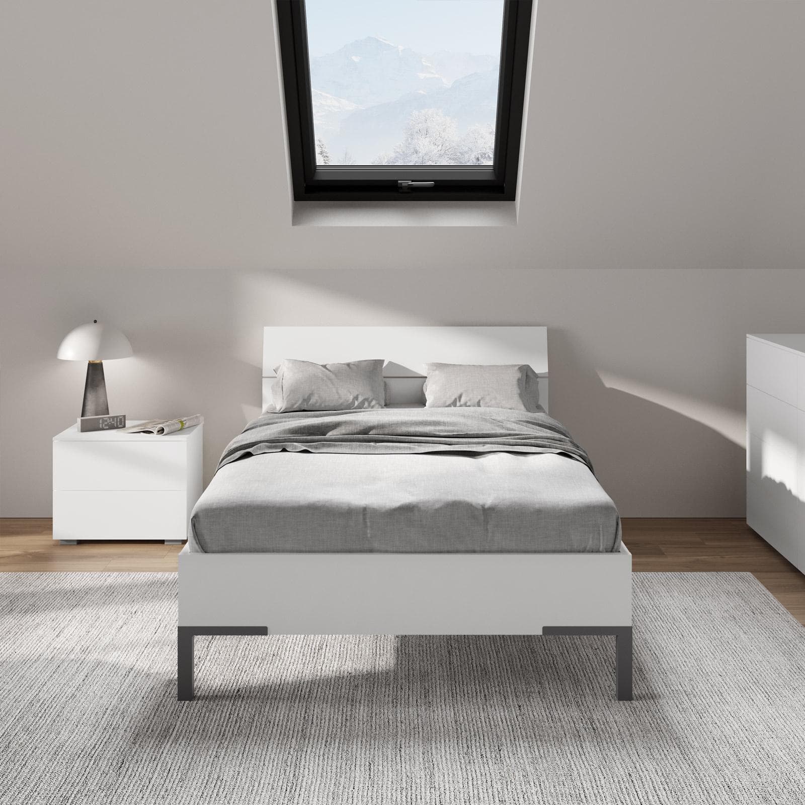 Letto una piazza e mezza 120x200 cm bianco lucido - Reina