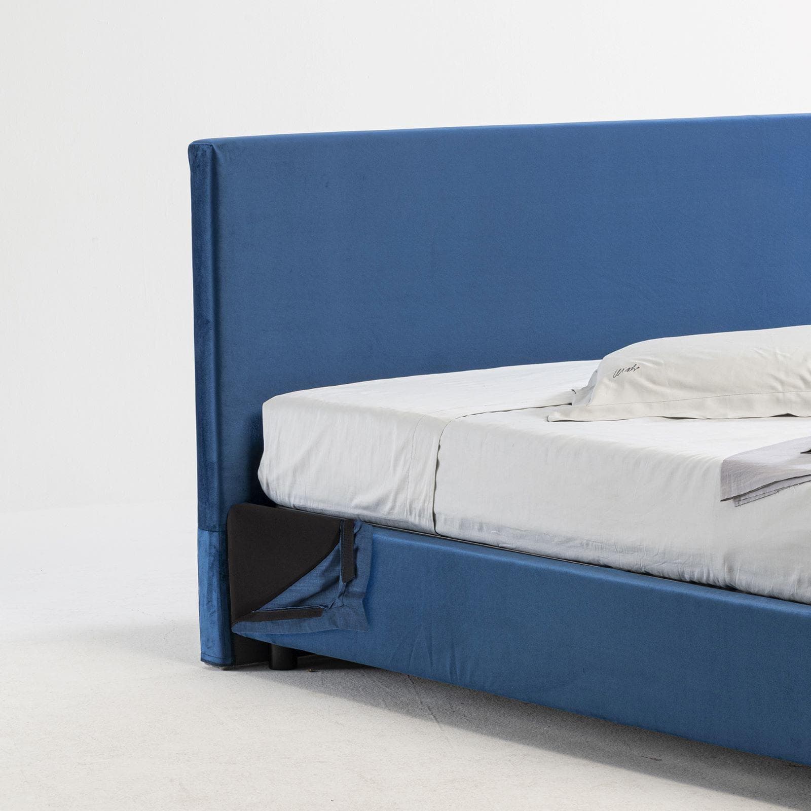 Letto una piazza e mezza contenitore 120x190 cm in velluto grigio sfoderabile - Hatfield
