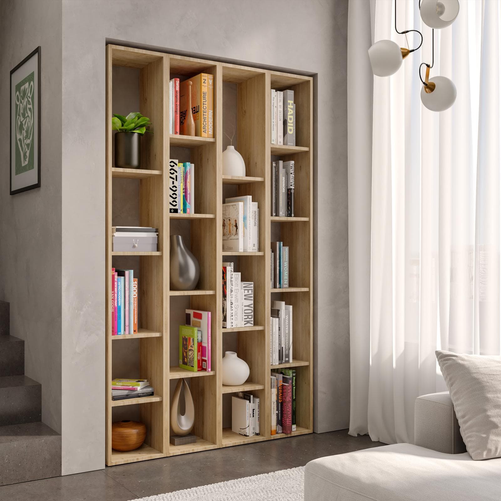 Libreria 111x185h cm 4 elementi cadiz - Clary