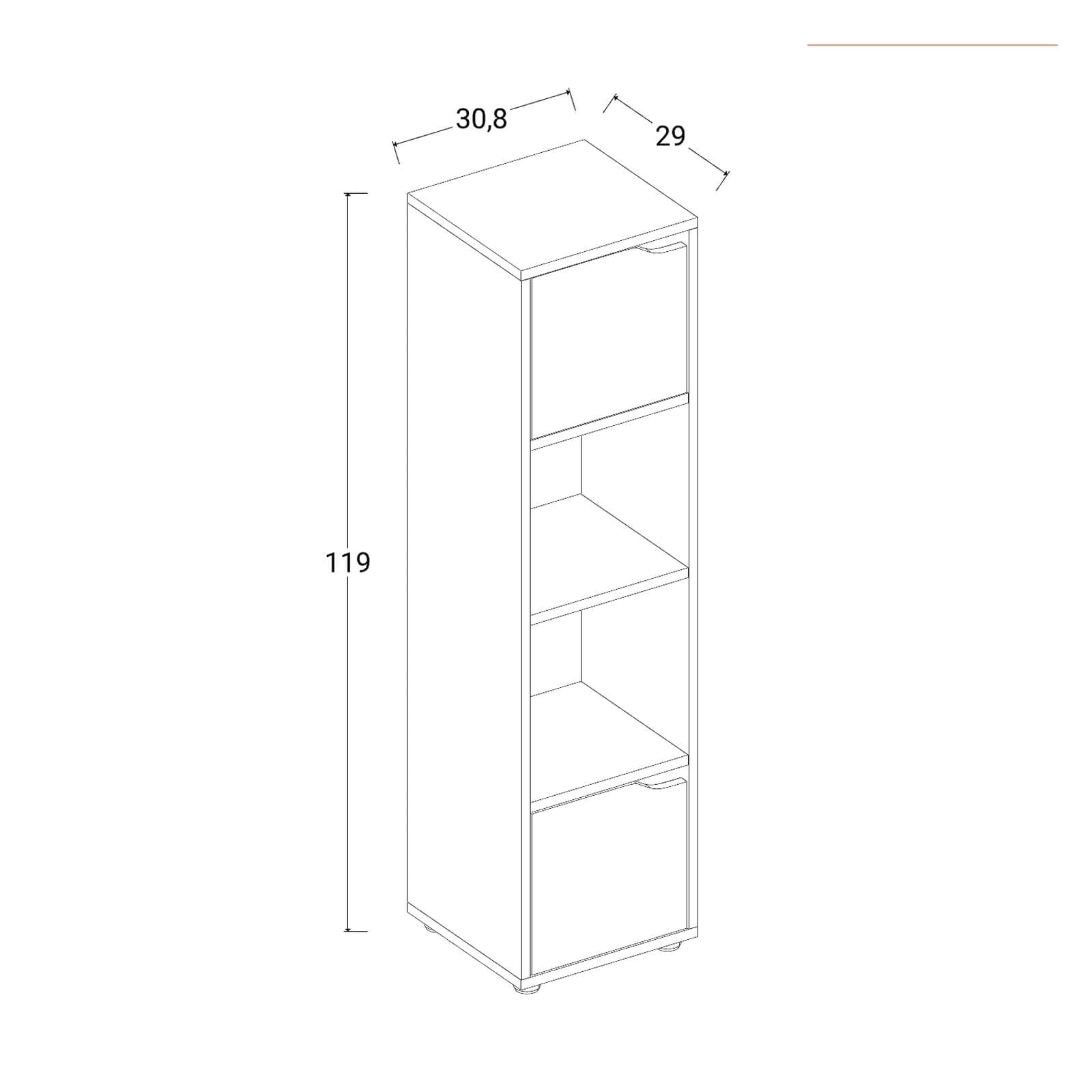Libreria 31x119h cm in legno rovere - Artik