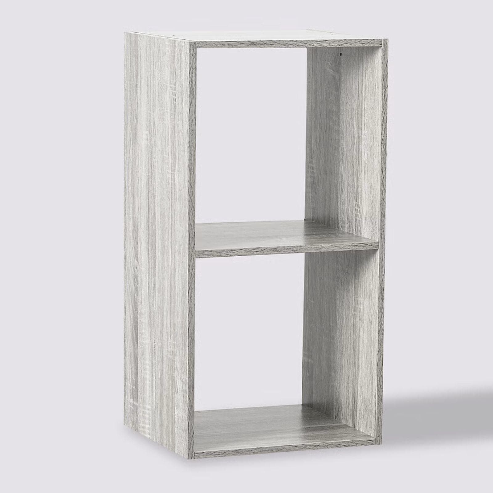 Libreria 35x68h cm effetto rovere grigio con 2 vani impilabile o sospesa - Unify