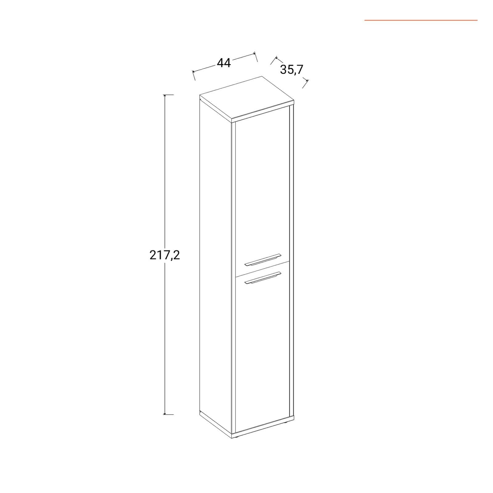 Mobile multiuso 44x217h cm bianco lucido con due ante - Homely office