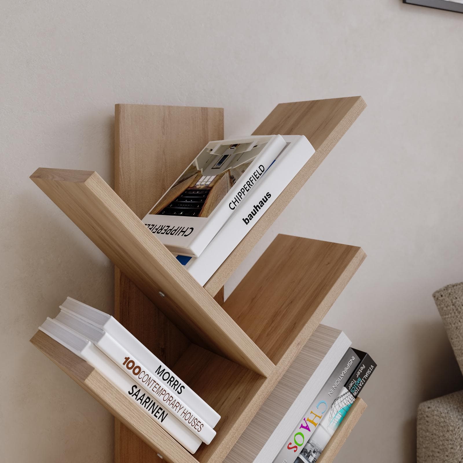 Libreria 45x126h cm rovere con ripiani inclinati - Grady