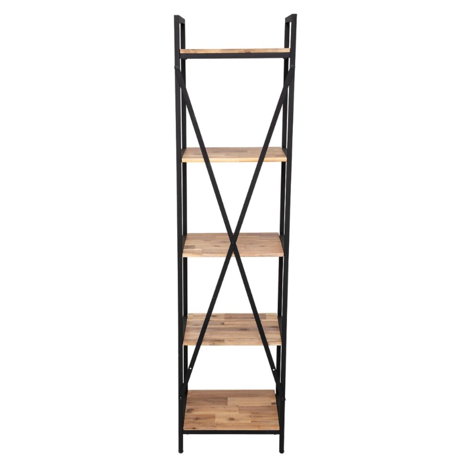 Libreria 45x180h cm in legno di acacia e metallo nero - Floyd