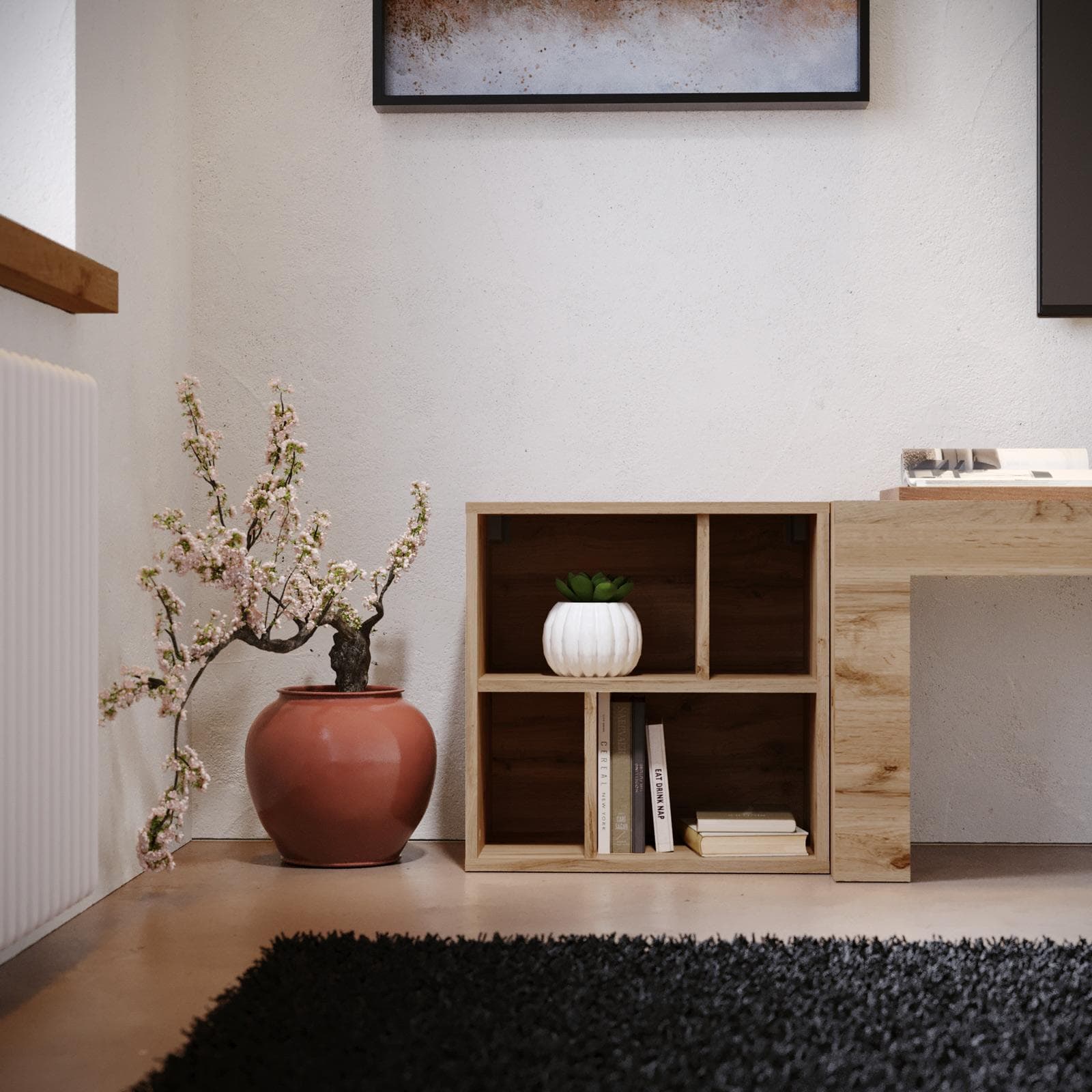 Libreria 50x50h cm rovere wotan con 4 vani - Kayros