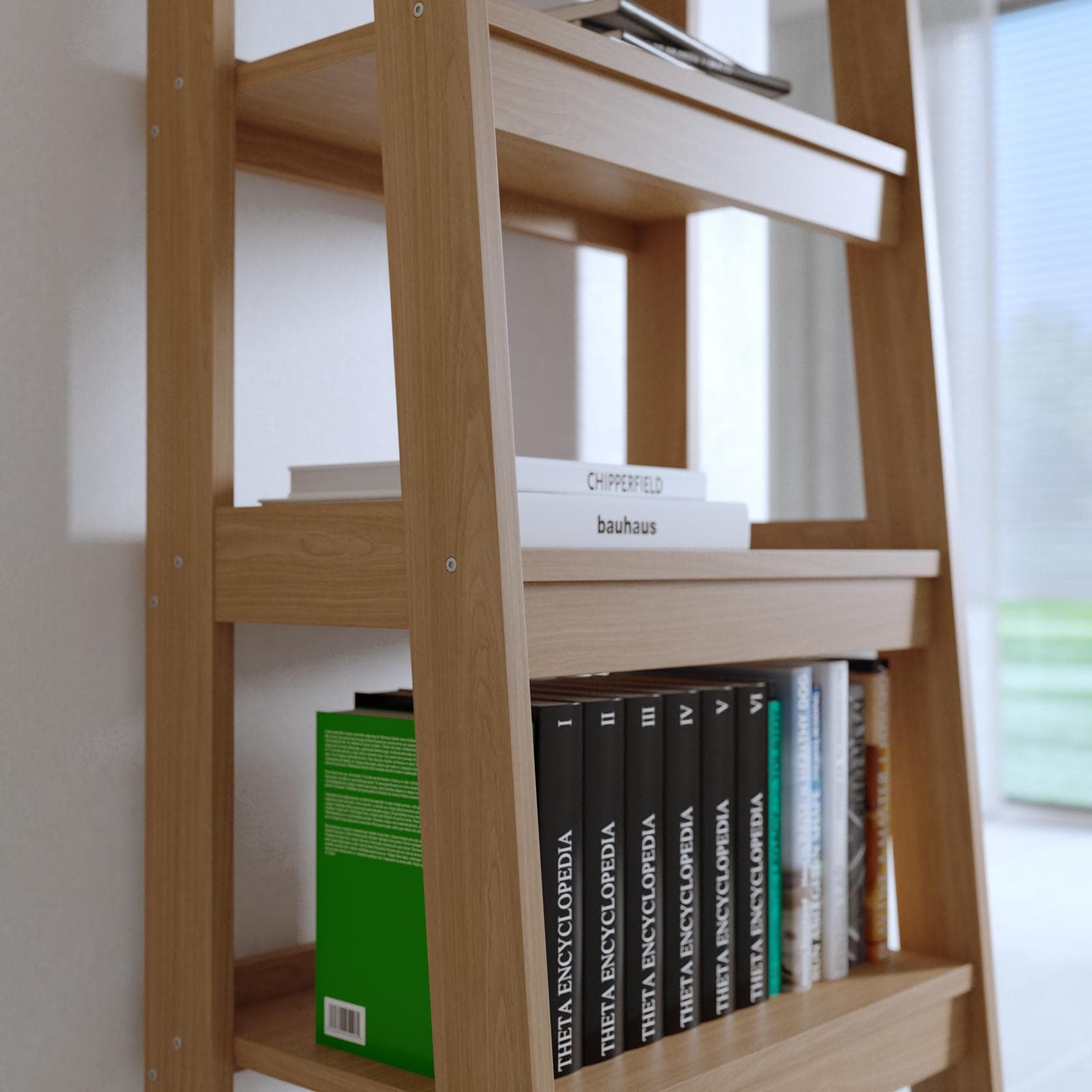 Libreria 59x180h cm effetto rovere con 5 ripiani - Eldora
