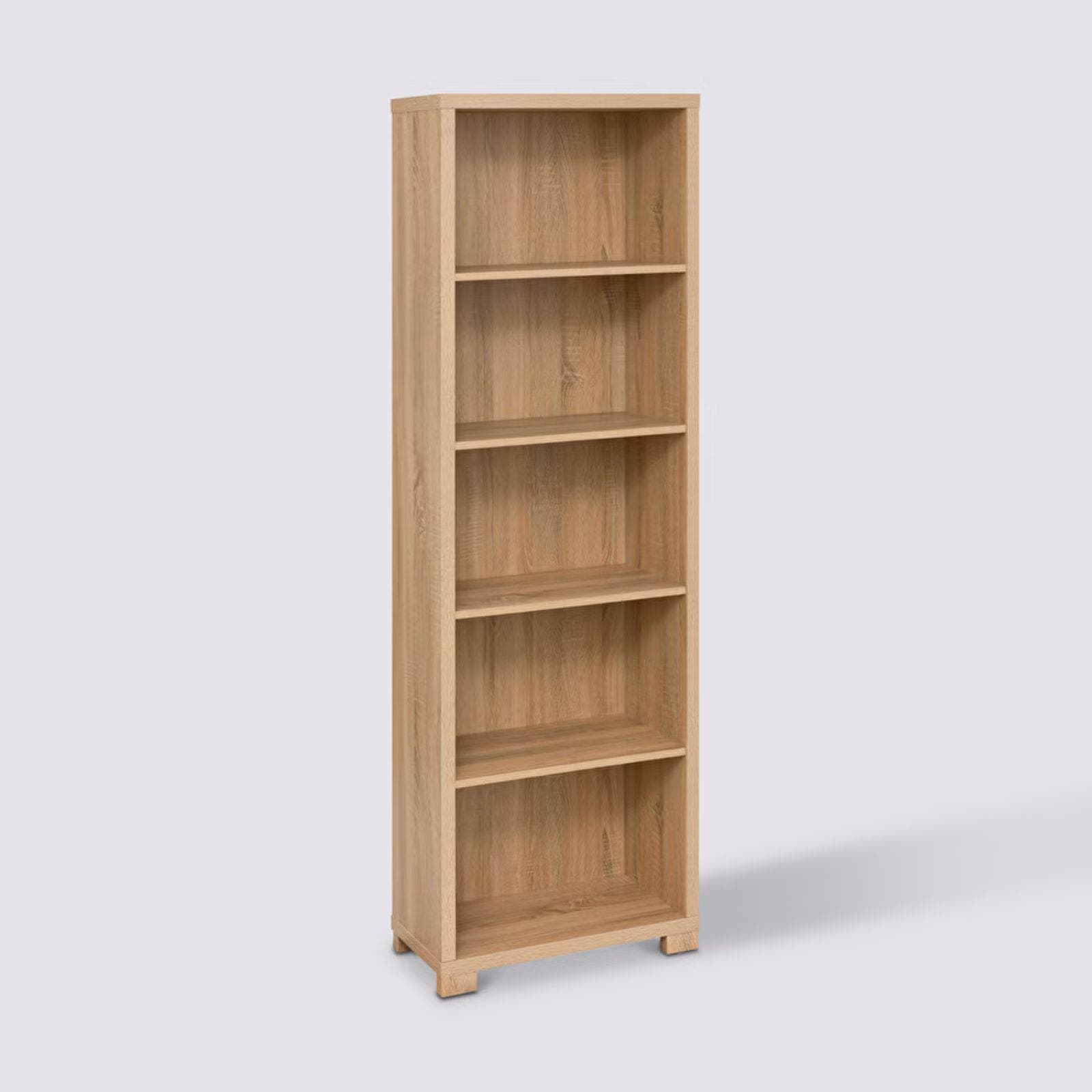 Libreria 60x180h cm in legno effetto rovere con ripiani regolabili - Magneth
