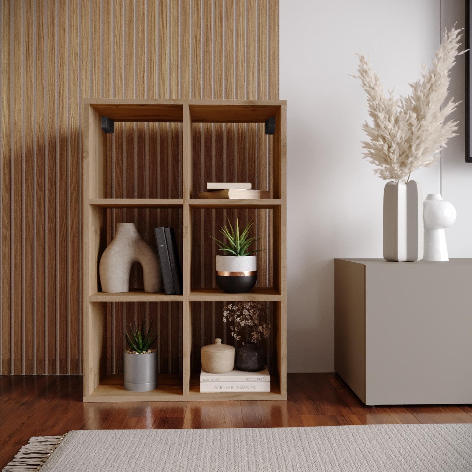 Libreria 60x90h cm rovere wotan con 6 vani - Kayros