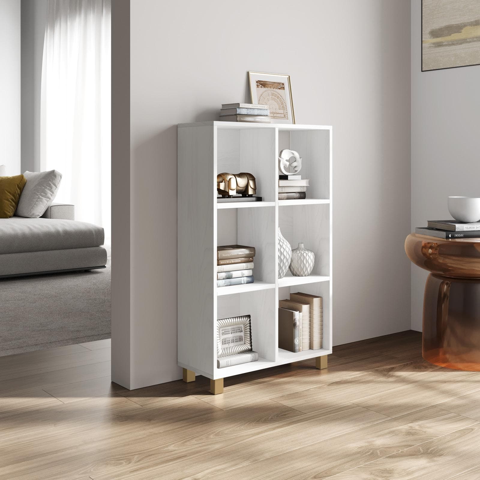 Libreria 60x100h cm bianco effetto legno - Elvira