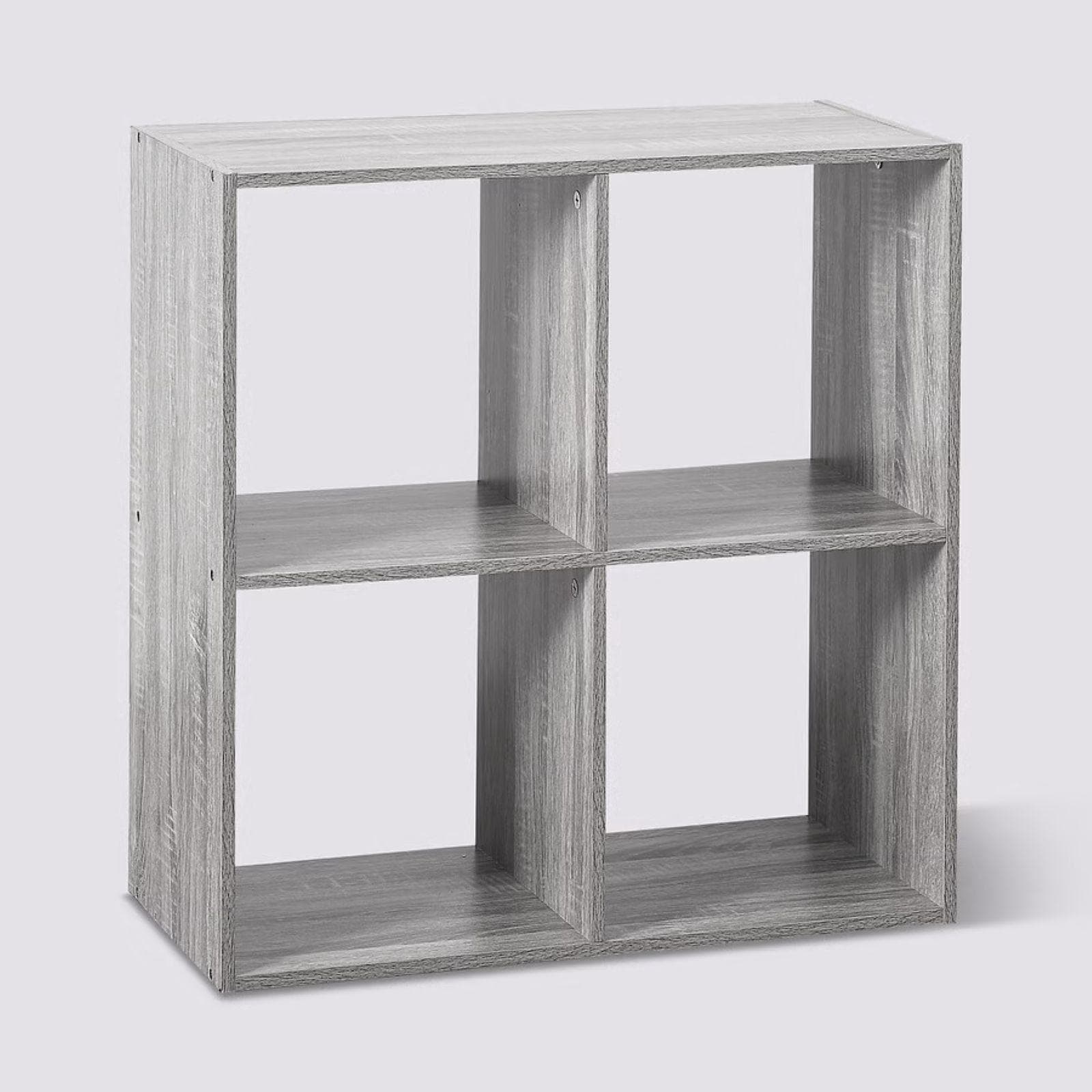 Libreria 68x68h cm effetto rovere grigio con 4 vani - Unify