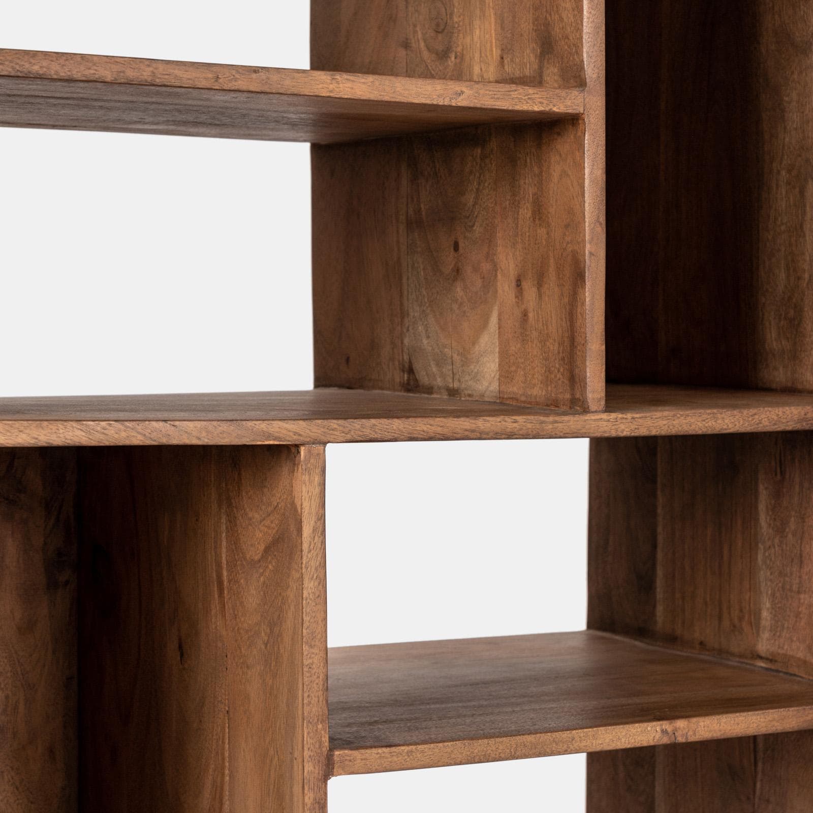 Libreria 73x183h cm in legno con anta e vani a giorno - Freia Acacia