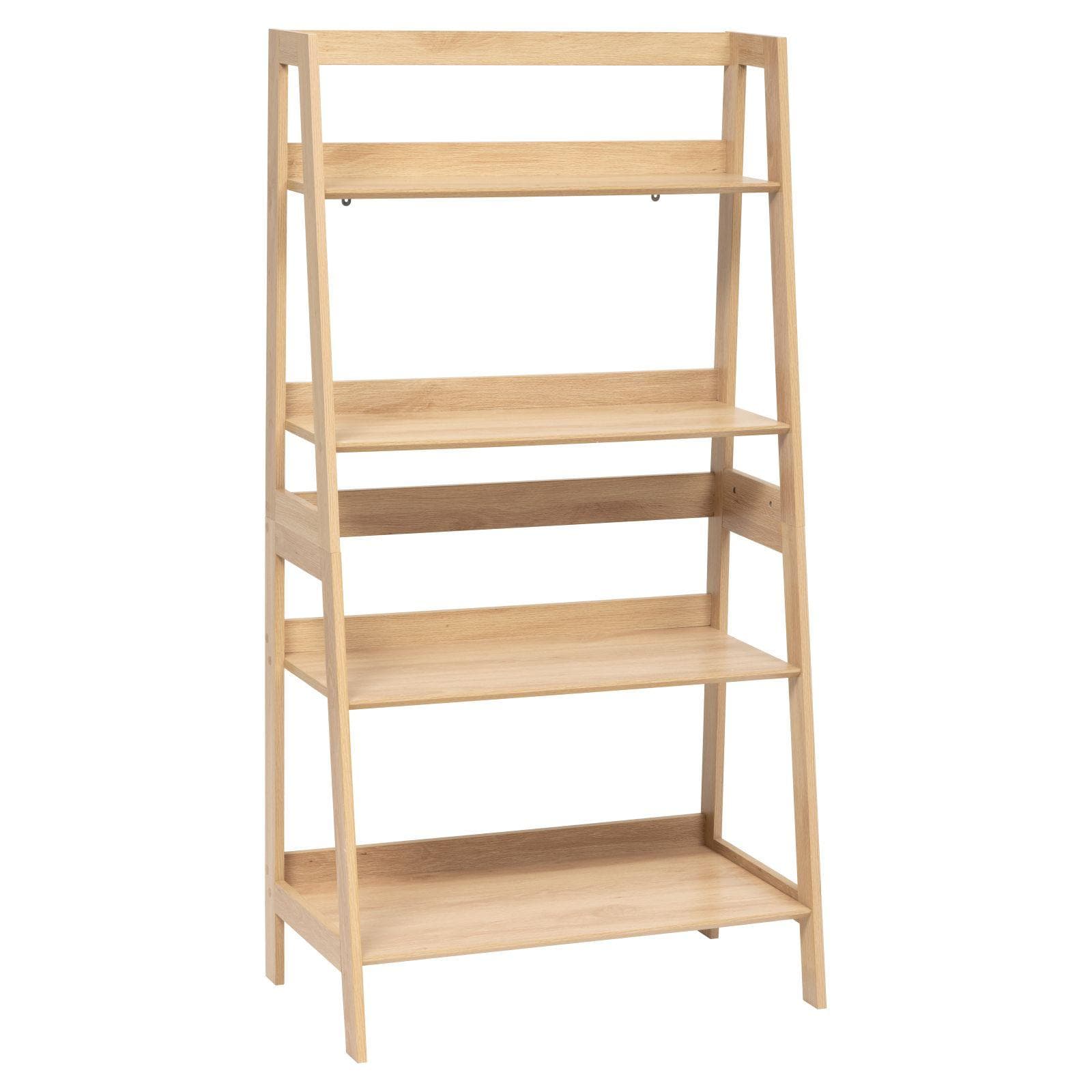 Libreria 76x146h cm in legno effetto rovere naturale con 4 ripiani - Nathur