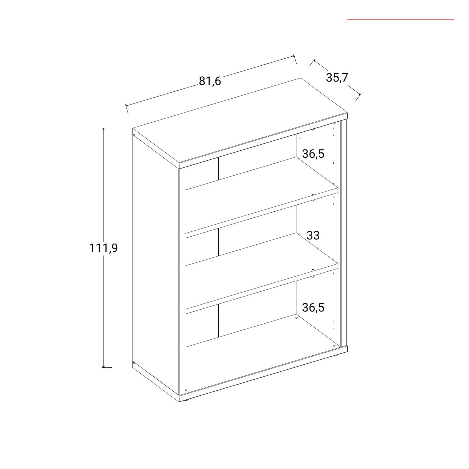 Libreria 82x112h cm grigio cemento con ripiani regolabili - Homely office