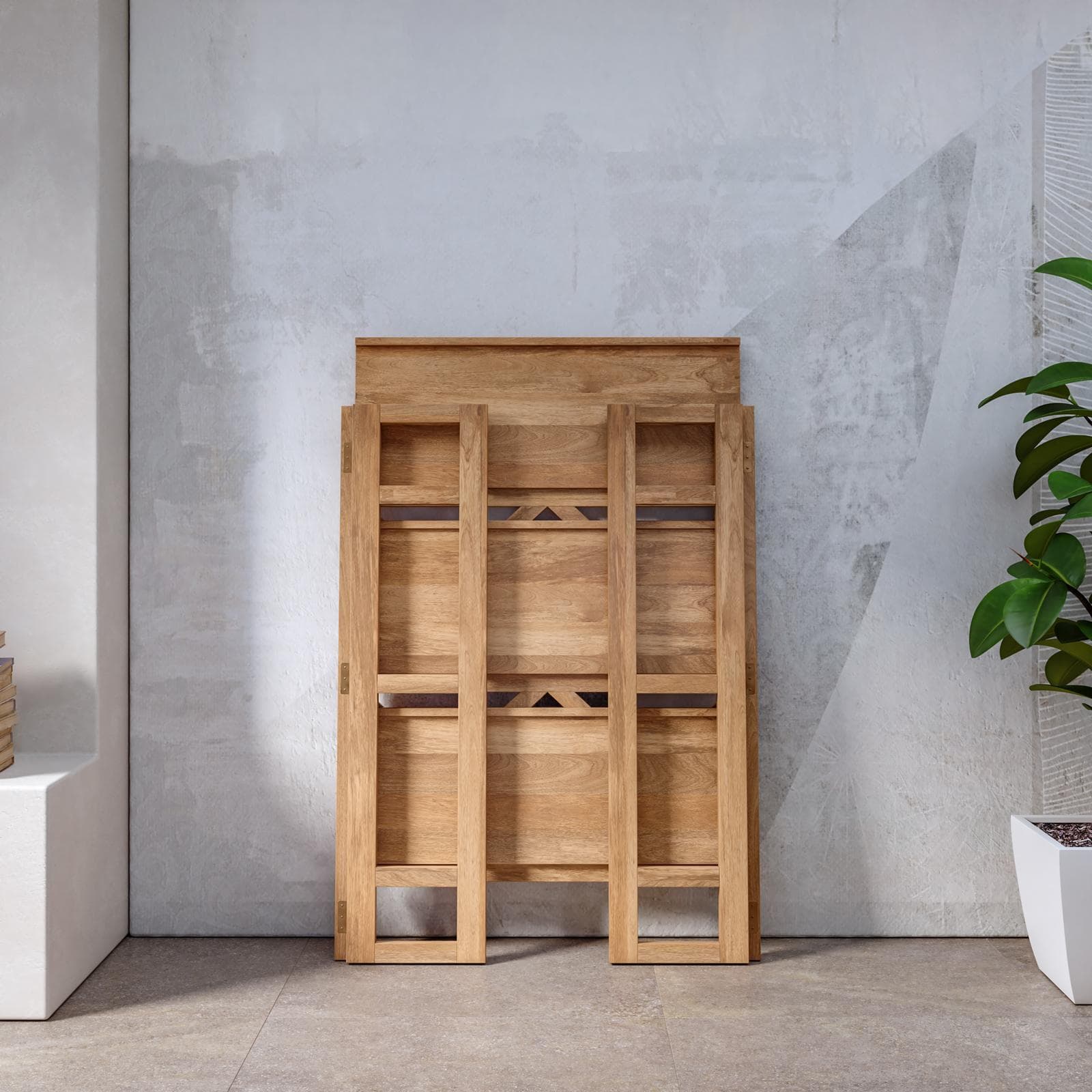 Libreria 90x175h cm con ripiani in legno di acacia - Cadark