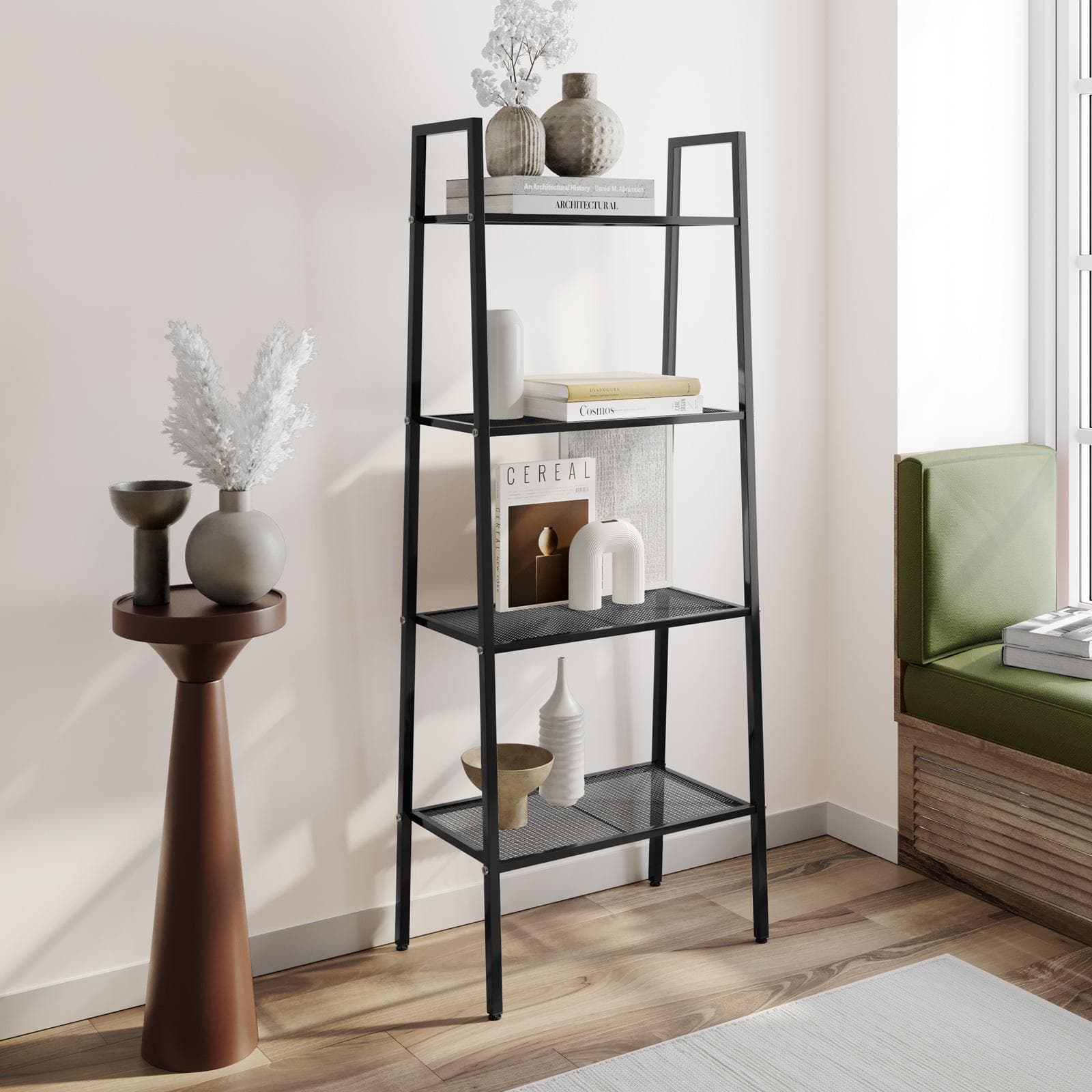 Libreria a scala 151h cm in metallo nera - Narlin