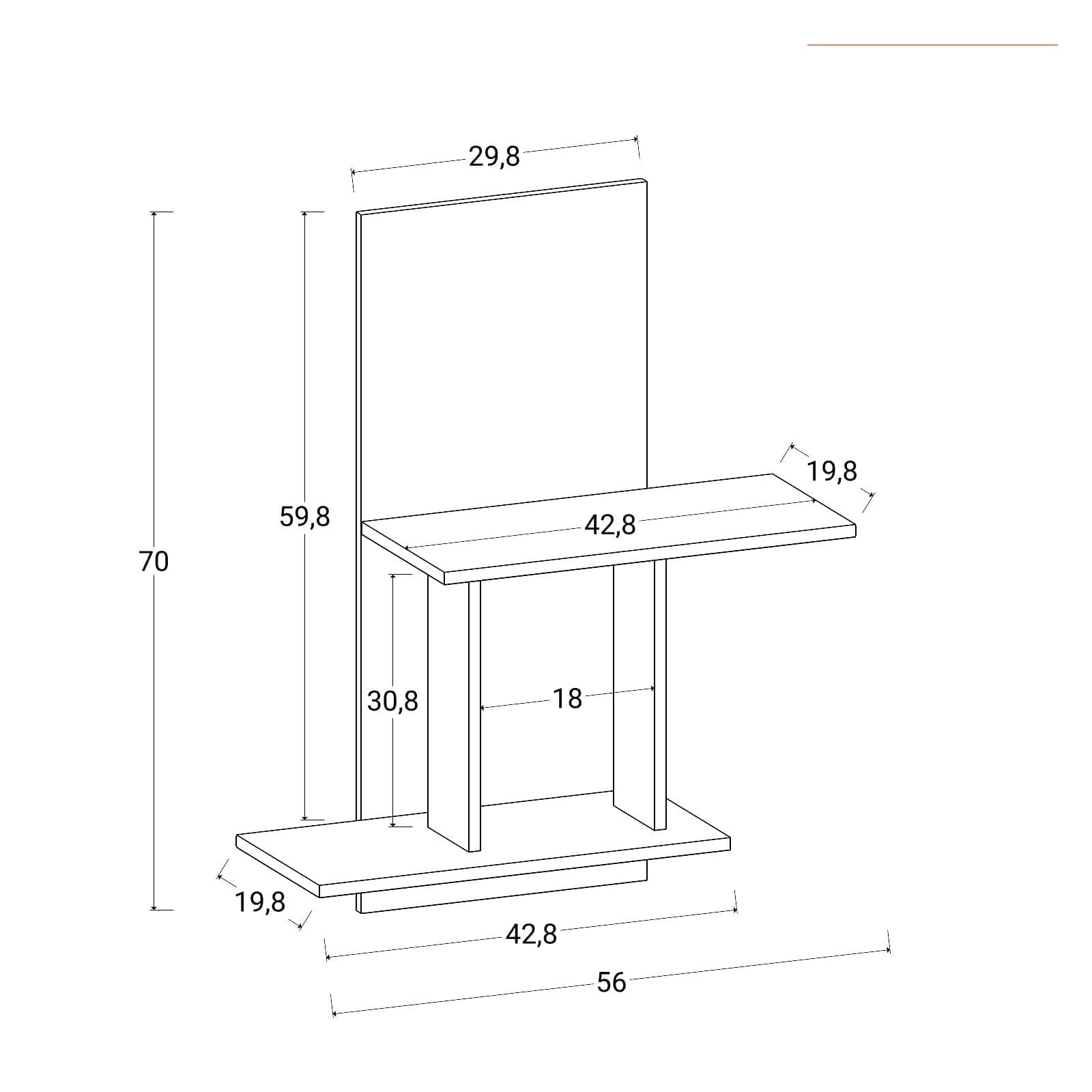 Libreria sospesa 56x70h cm effetto noce - Eldora