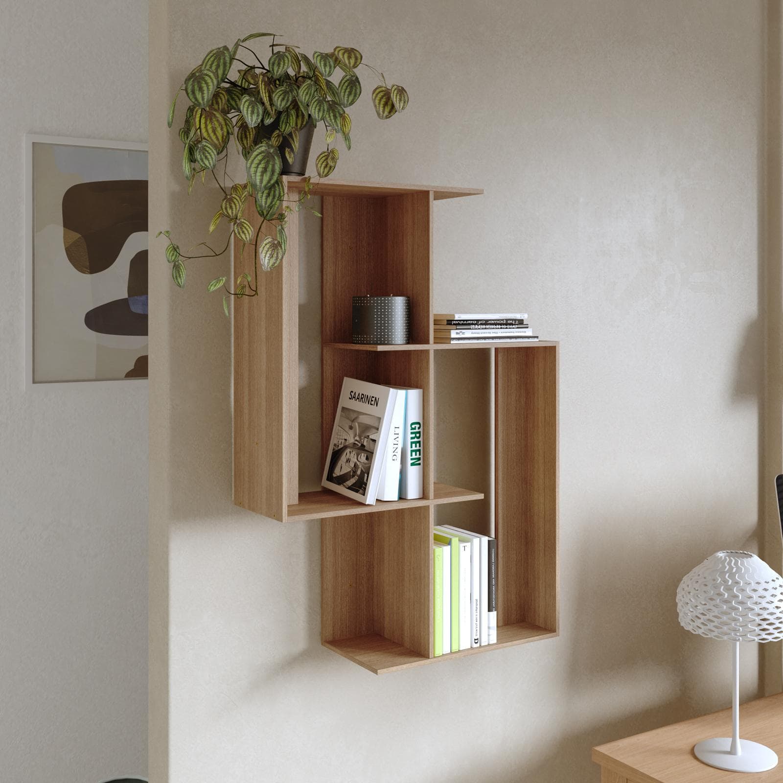 Libreria sospesa 63x90h cm effetto rovere - Eldora