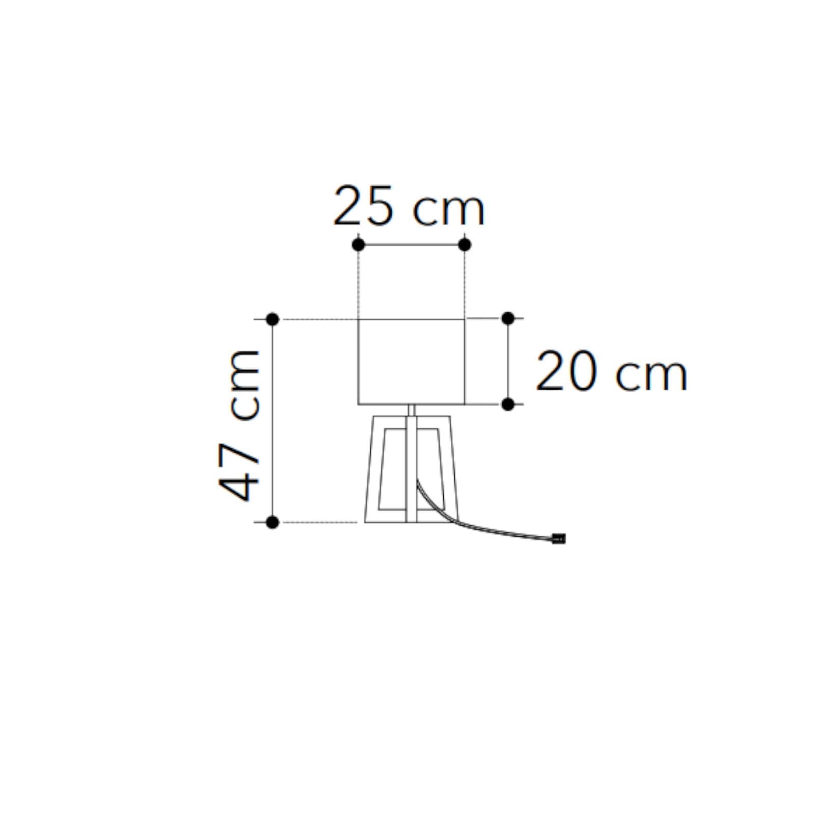 Lampada da appoggio 47 h cm in legno naturale e paralume in tessuto