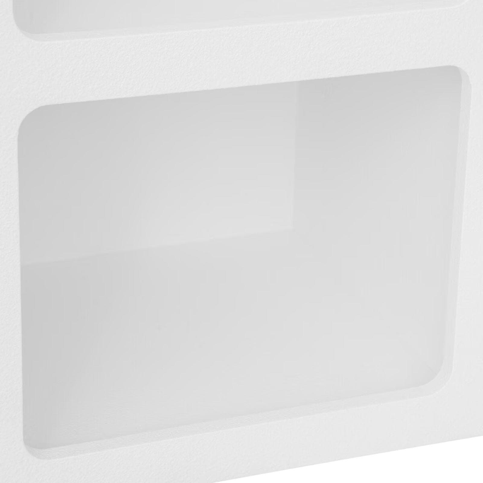 Madia 110x72h cm in legno effetto pietra bianco con 6 ripiani - Taisha