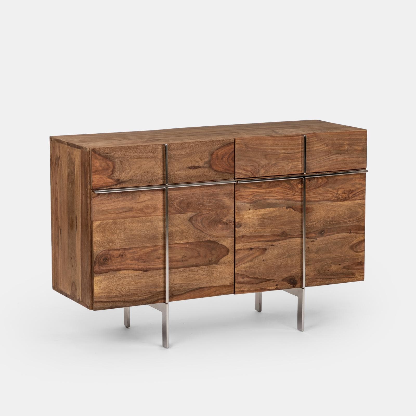 Madia 118x40 cm in legno con due ante - Freia Sheesham