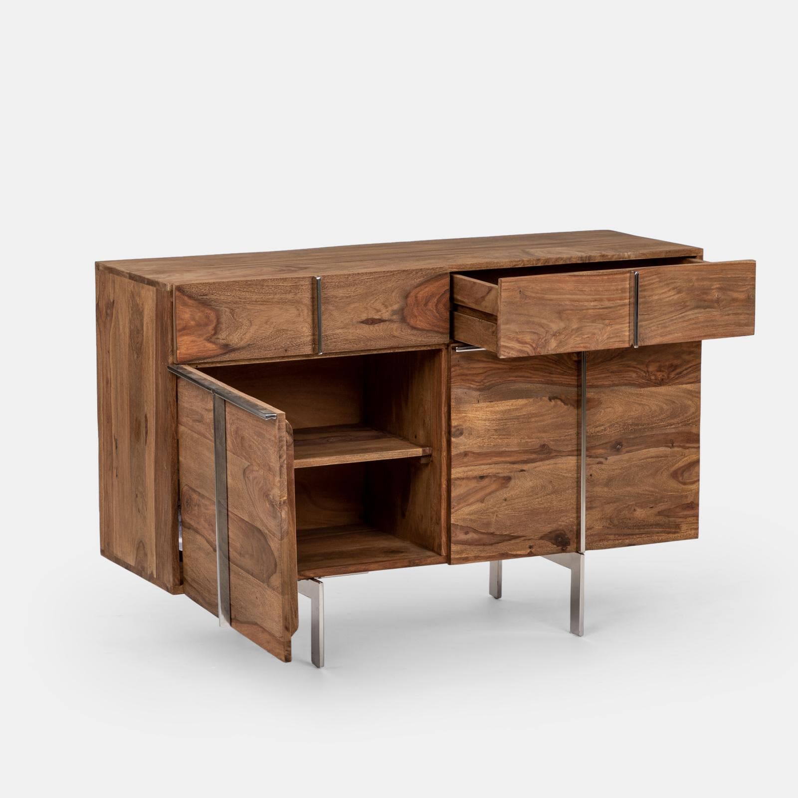 Madia 118x40 cm in legno con due ante - Freia Sheesham