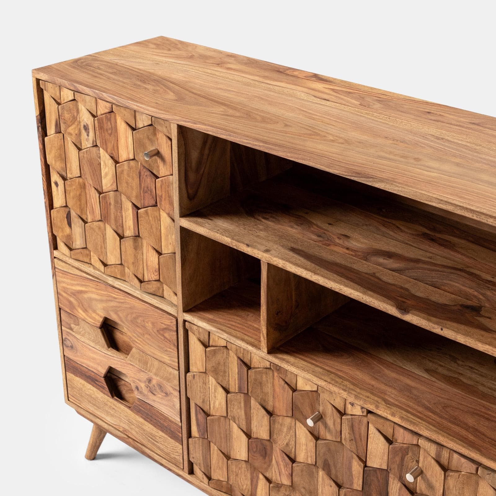 Madia 143x107h in legno con 3 ante e 3 cassetti - Freia Sheesham