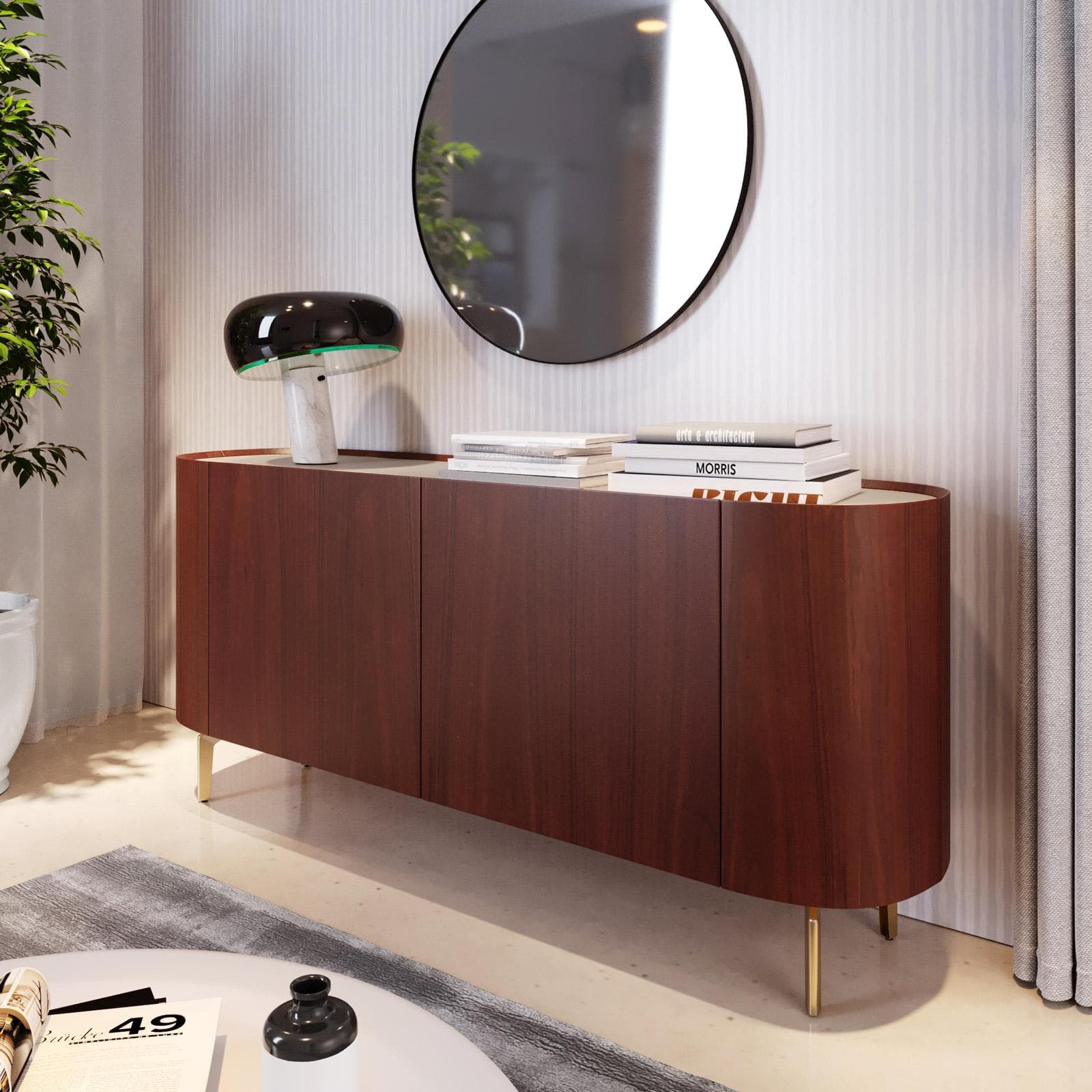 KEEGAN MADIA L 170 X H 75 X P 40 CM 4 ANT NOCE - GAMBE ORO