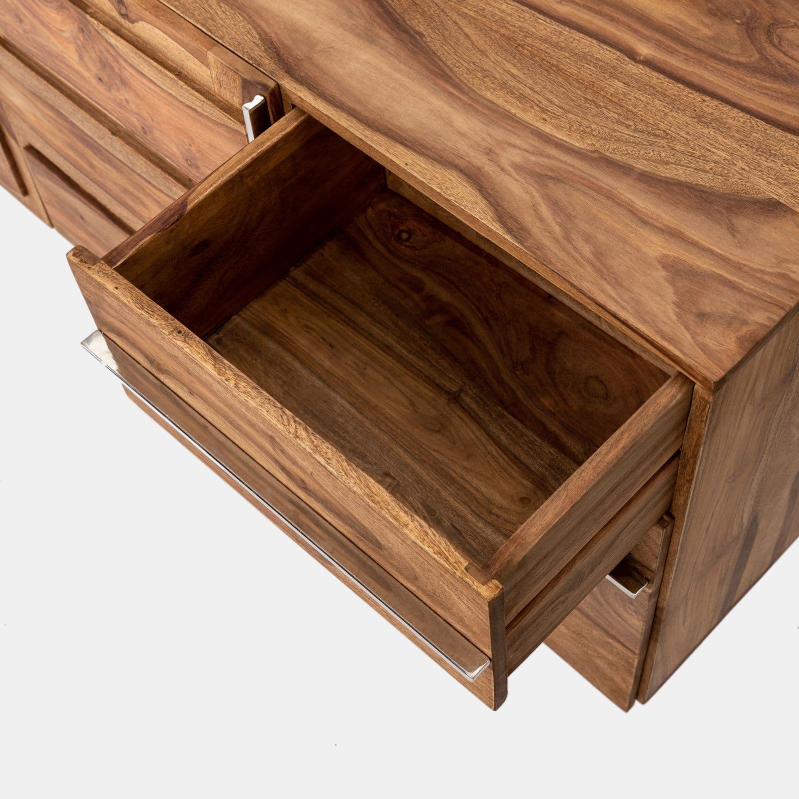 Madia 202x40 cm in legno con ante e cassetti - Freia Sheesham