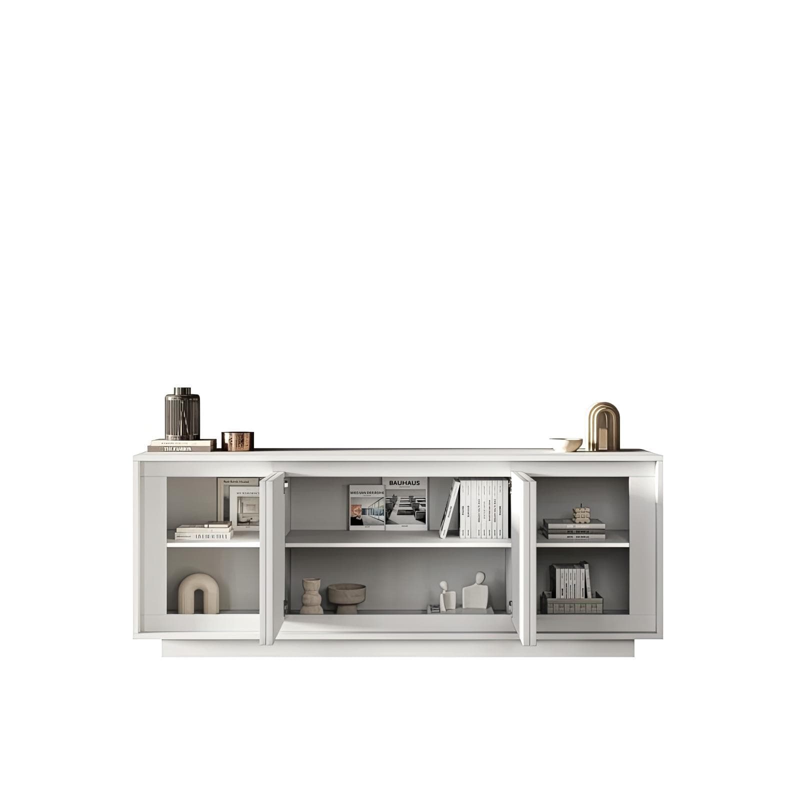 Madia 207x80h cm bianco opaco con 4 ante - Moen