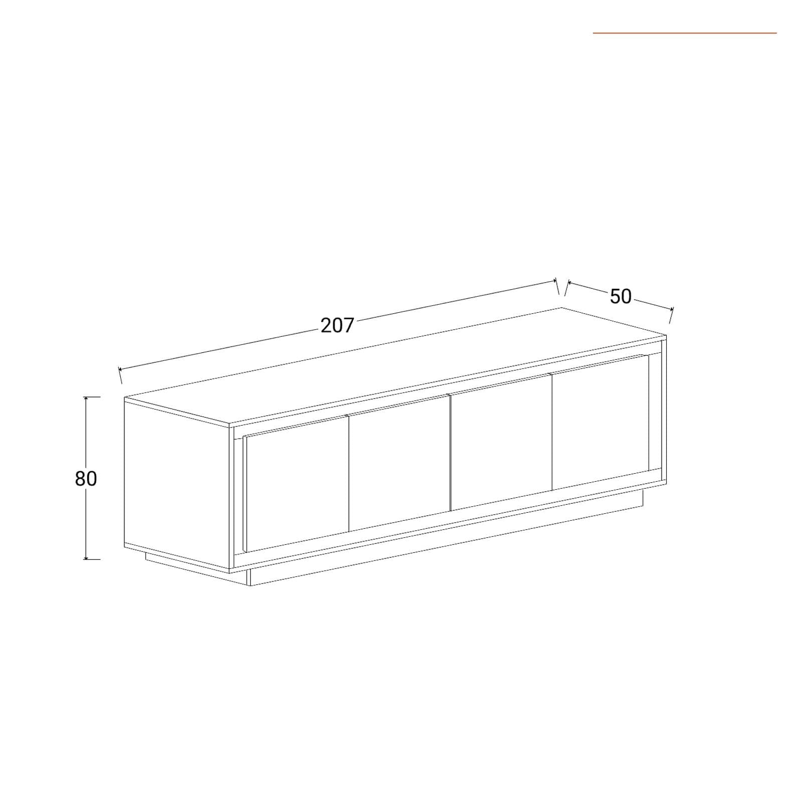 Madia 207x80h cm lava con 4 ante cadiz - Moen