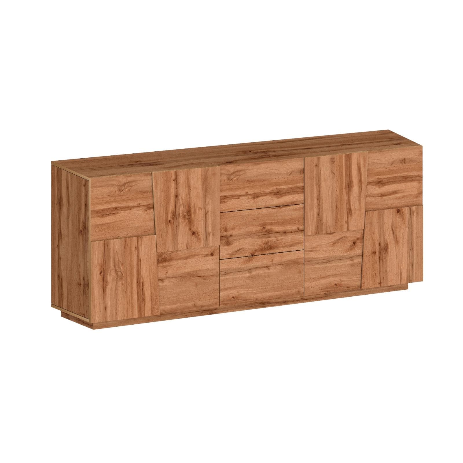 Madia 220x86h cm rovere wotan con 4 ante e 3 cassetti - Beryl