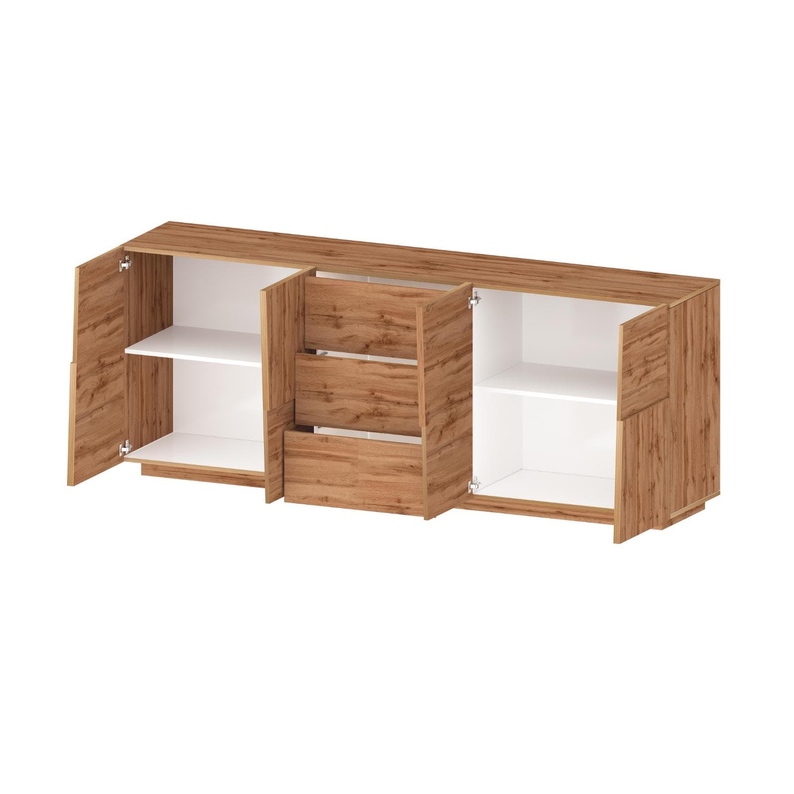Madia 220x86h cm rovere wotan con 4 ante e 3 cassetti - Beryl